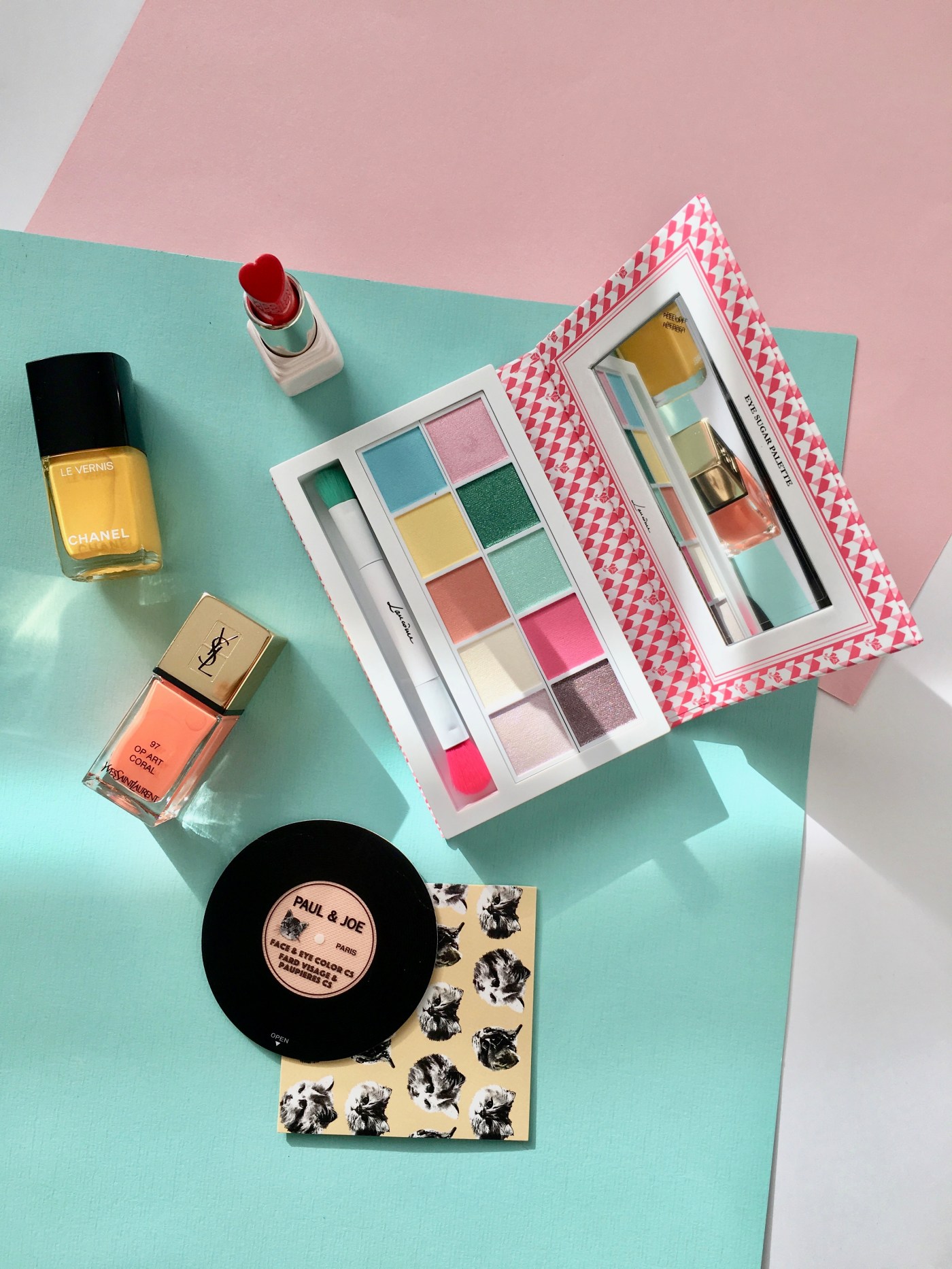 chanel le vernis paul and joe lancôme guerlain ysl op art coral nail polish