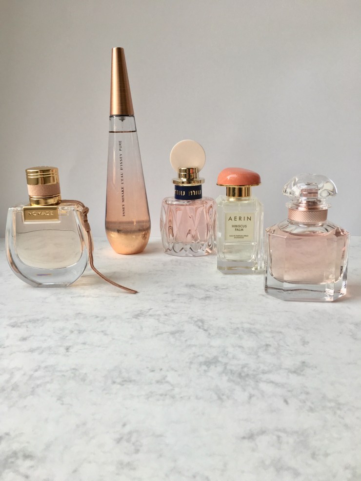 nomade chloor L'eau d'issey pure miu miu l'eau bleue hibiscus palm Aerin Mon Guerlain