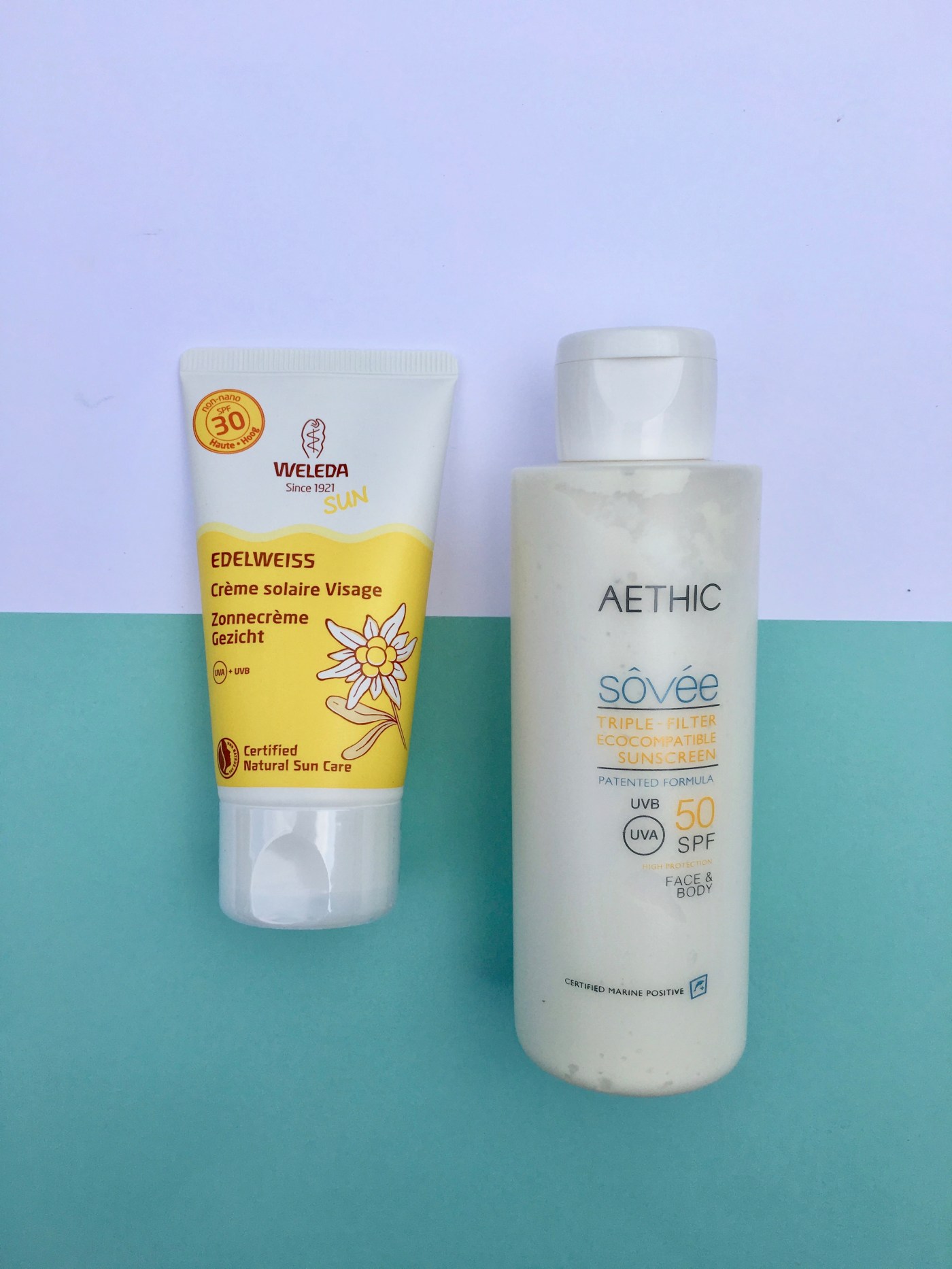Weleda sunscreen Aethic Sôvée SPF50