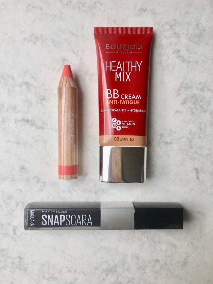 healthy mix bb cream Bourjois snapscara maybelline yves rocher my green summer lip and cheek crayon