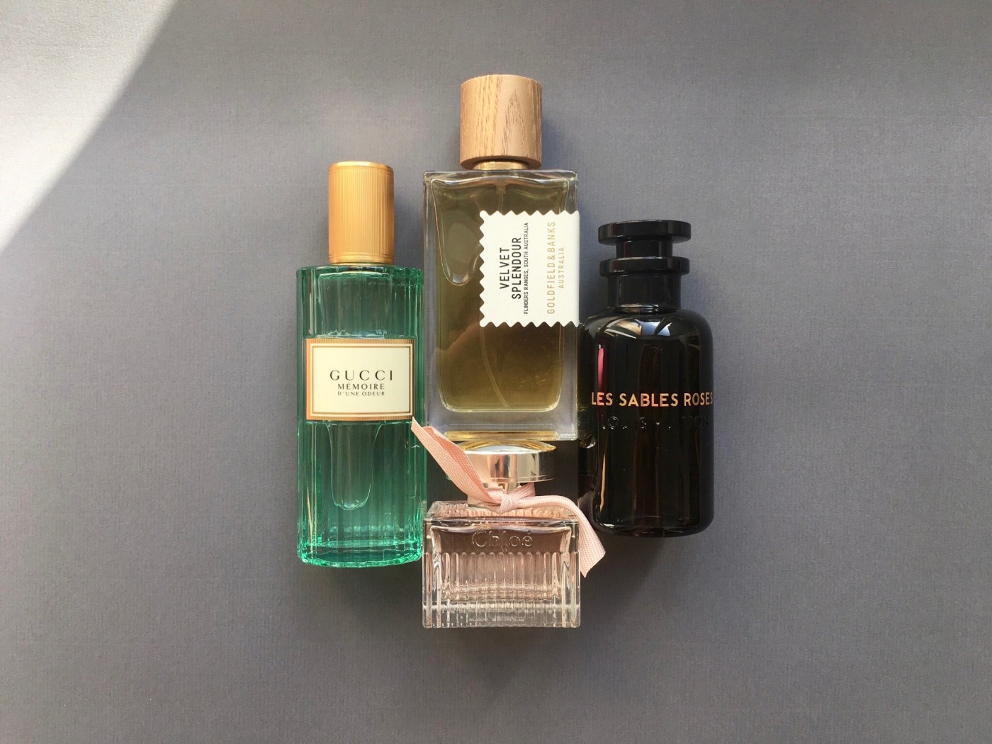 mémoire d'une odeur gucci chloé goldfield & banks velvet splendour les sables rosées louis vuitton perfume fragrance