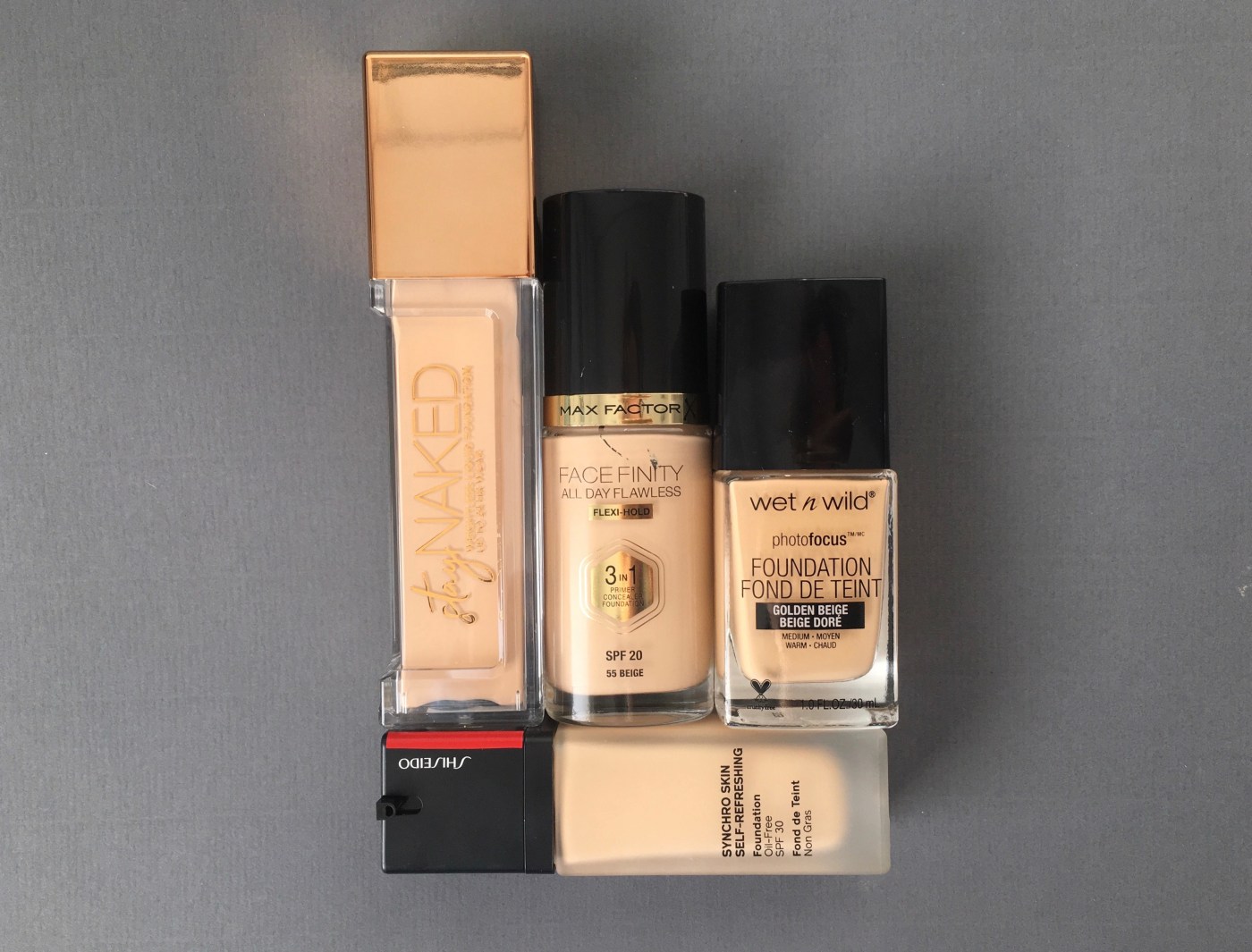 fragrance free foundation Stay Naked foundation urban decay photofocus foundation wet 'n wild face finity max factor synchro skin self-refreshing foundation shiseido
