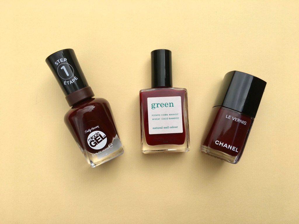 nail polish manucurist green nail polish dark pansy le vernis interdit chanel sally hansen miracle gel wine stock