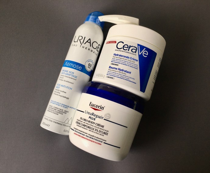 uriage xémose brume sos cerave hydraterende crème urearepair eucerin body lotion