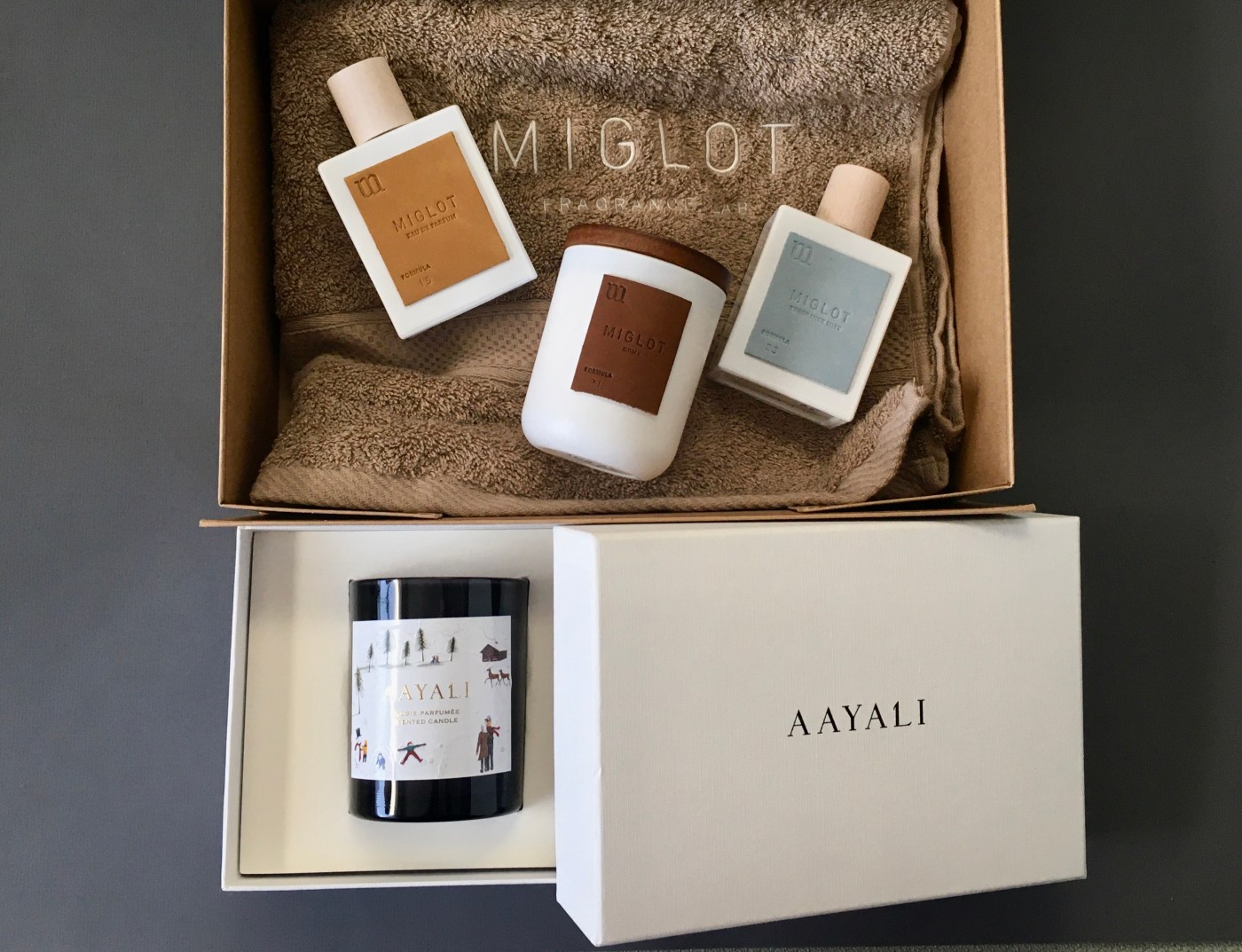 gift box miglot aayali scented candle