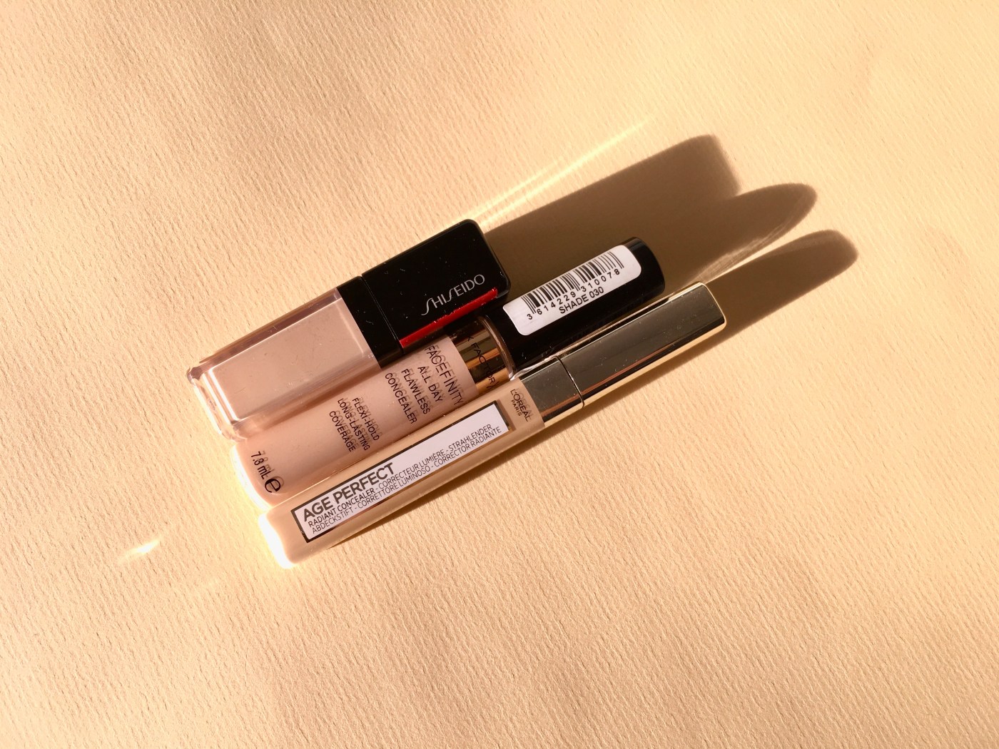 concealer shiseido L'Oréal age perfect radiant concealer facefinity all day flawless concealer max factor